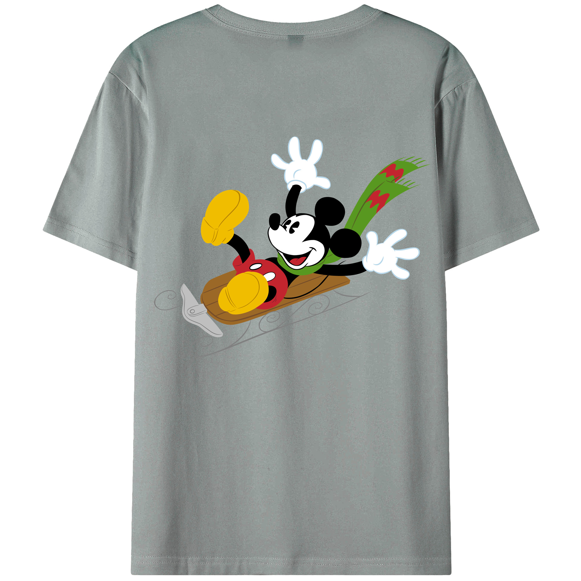ミッキーマウス Mickey Mouse 綿100％ メンズ半袖Tシャツ（バックプリント） 通気性